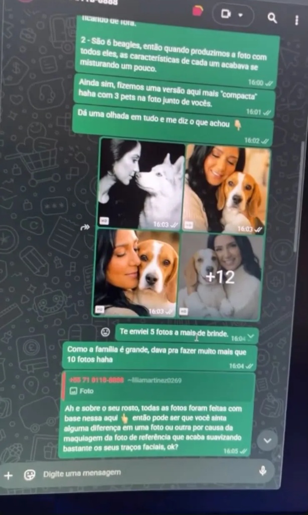 Entrega das fotos do ensaio pelo WhatsApp